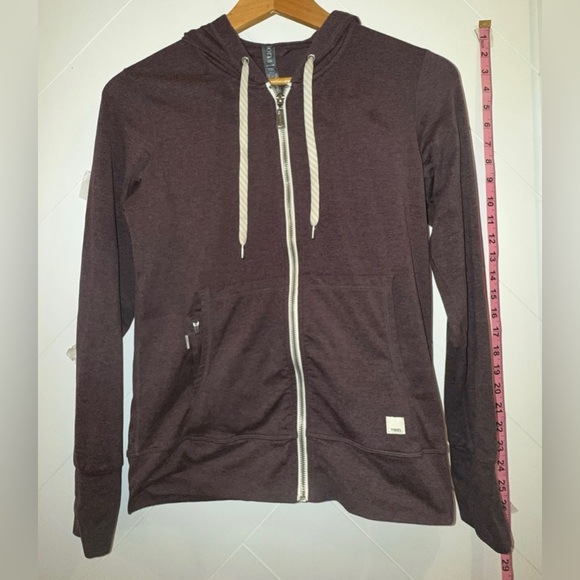Vuori Purple Halo Performance Zip Front Hoodie Smoke Plum Heather Size XS - Picture 6 of 11